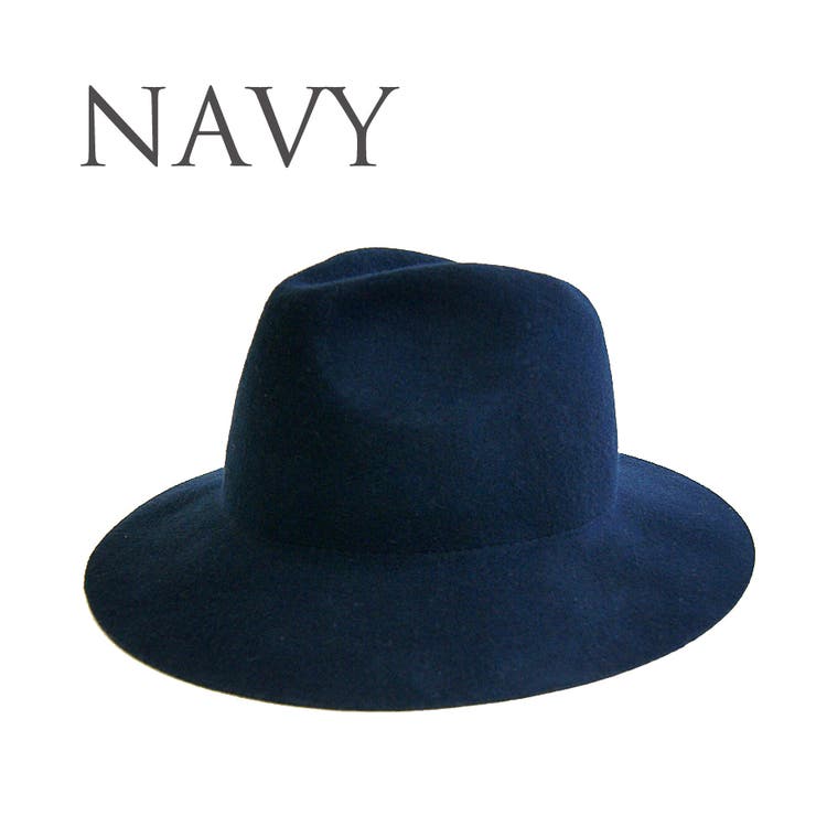 ネイビー | Rubenロングブリム フェルト中折れハット 帽子 | FADEN