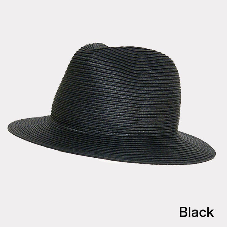 ブラック | Rubenロングブリムペーパーブレード中折ハット(帯なし・ブリム5.5cm) | FADEN