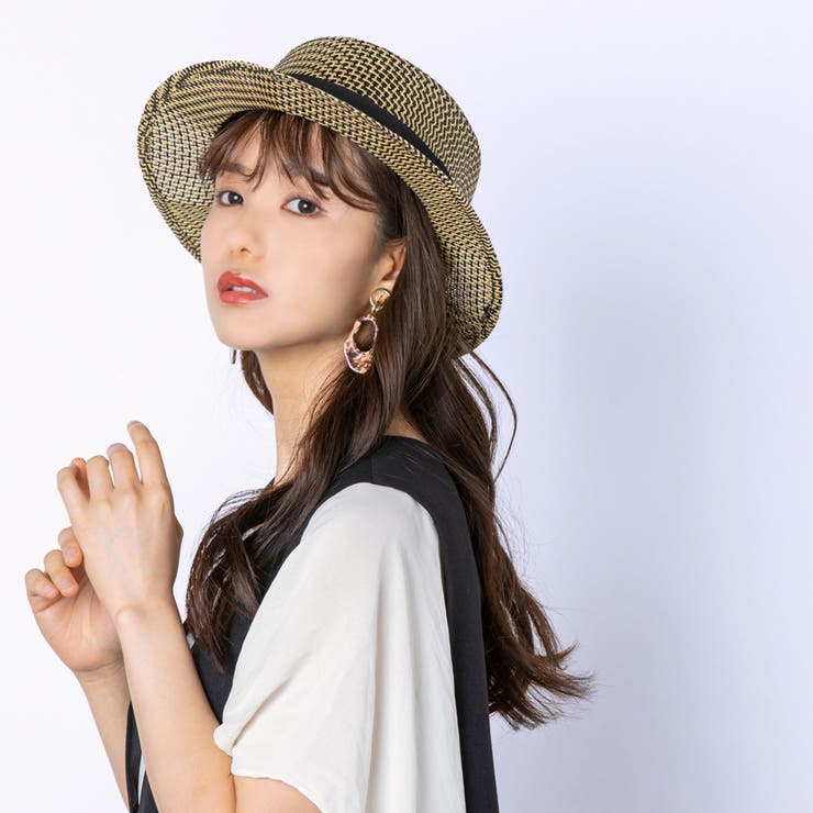 MIX PAPER BOATER HAT／ミックスペーパーカンカン帽 ハット[品番