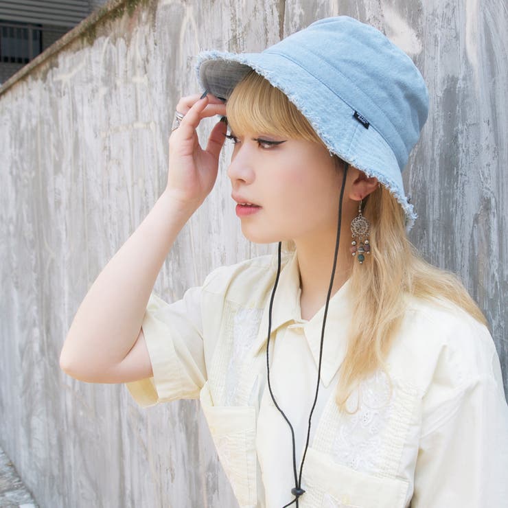 DENIM FRINGE HAT/デニムフリンジ バケットハット[品番