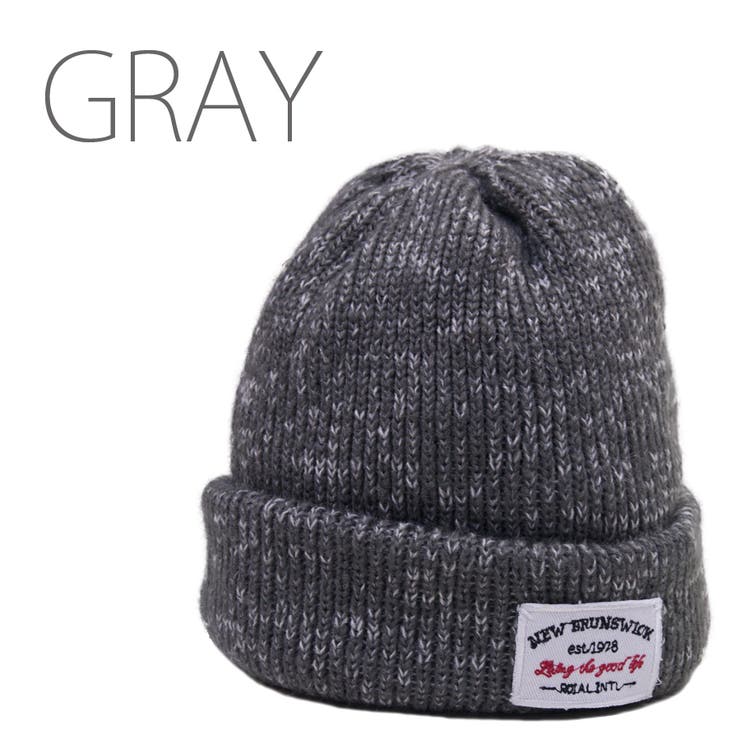 グレー | [Ruben]ワッペンmixニット帽 秋冬 男女兼用 | FADEN