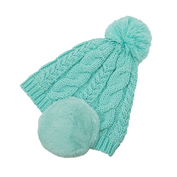 アクア | EAR COVER BONBON WATCH /耳ファーポンポンワッチニット帽 | FADEN