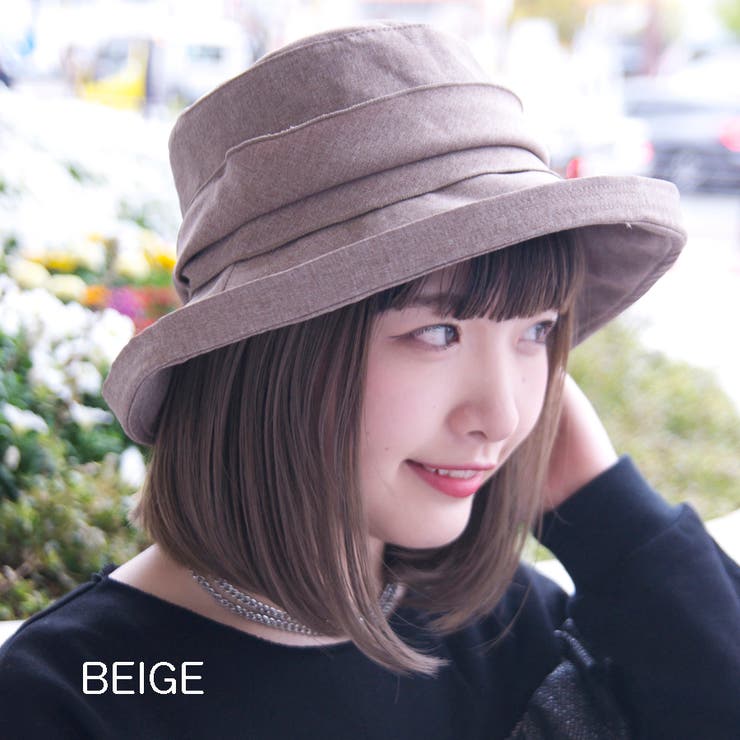 BEIGE(ベージュ) | [polcadot]エッジアップ ドレープリボン ハット | FADEN