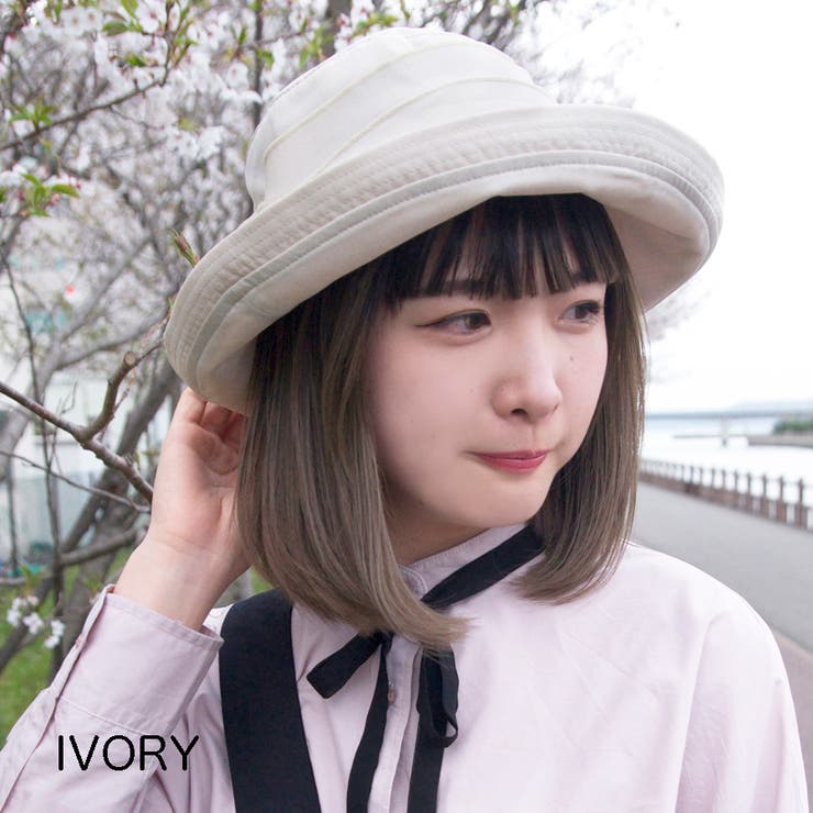 IVORY(アイボリー) | [polcadot]エッジアップ ドレープリボン ハット | FADEN