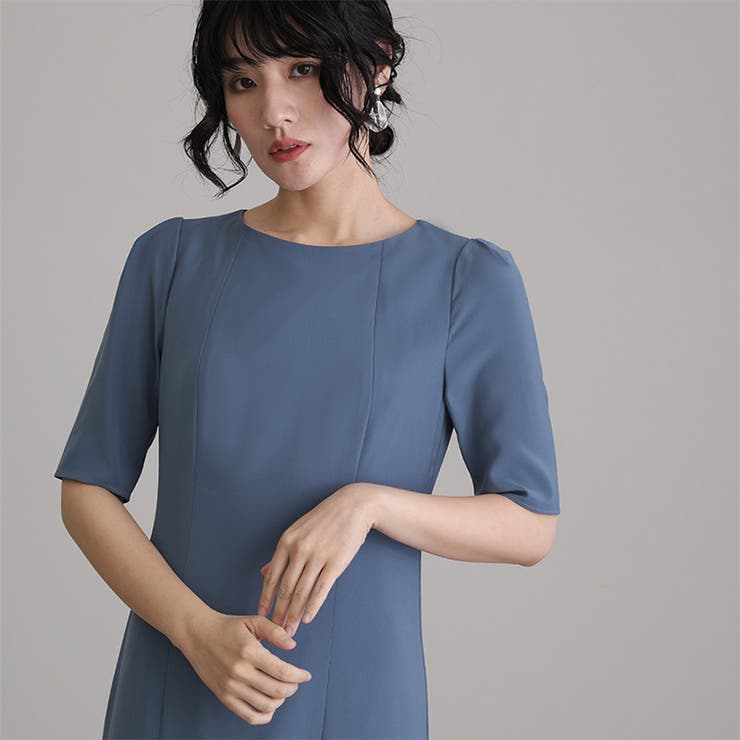 グレイッシュブルー | パーティードレス ワンピース 結婚式 | PourVous