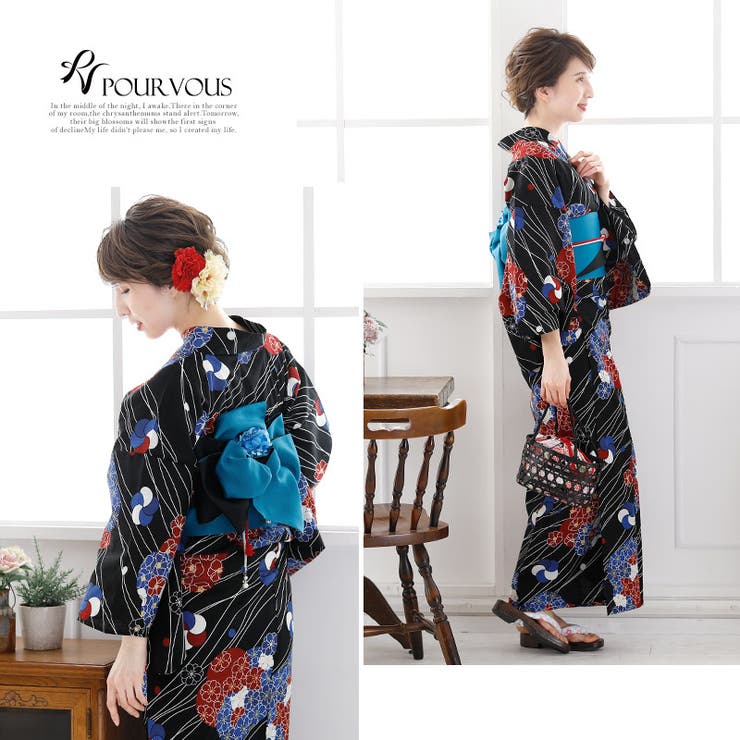 れ*ち様 PourVous 大人浴衣　レトロモダン　シンプル 楽天市場】【5％OFFクーポン 9/11 1:59まで】PourVous レトロ