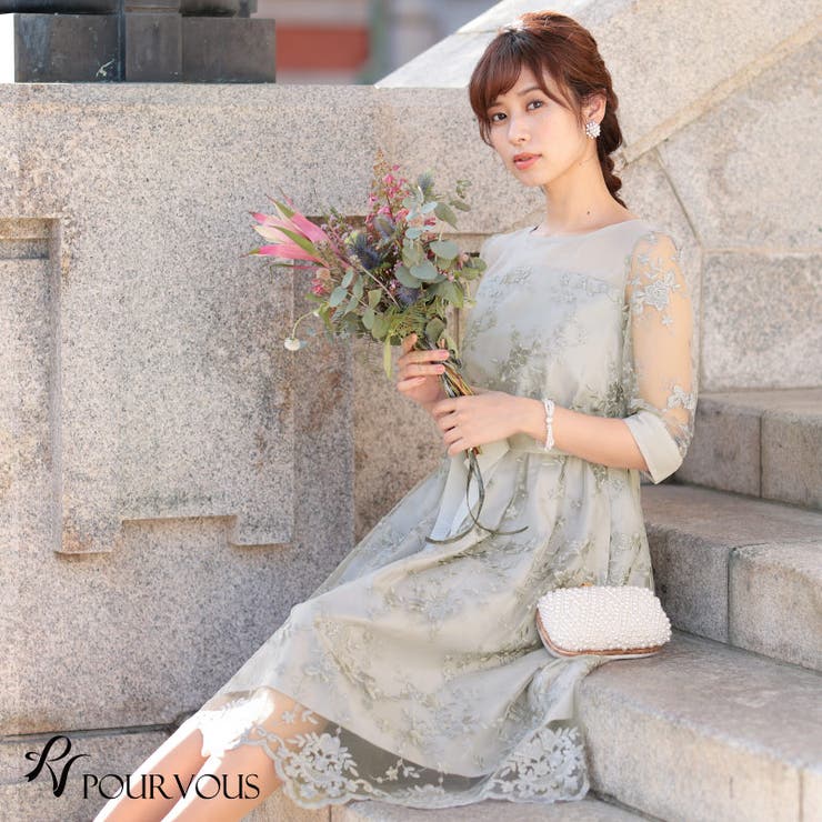 ワンピース結婚式パーティードレスフォーマルドレスドレスお呼ばれフォーマル大きいサイズ服装大人服ミセス他と被らない上品20代30代40代春夏秋冬二次会ファッション体型カバーレディースaライン50代袖あり袖付き袖総レースレース長袖