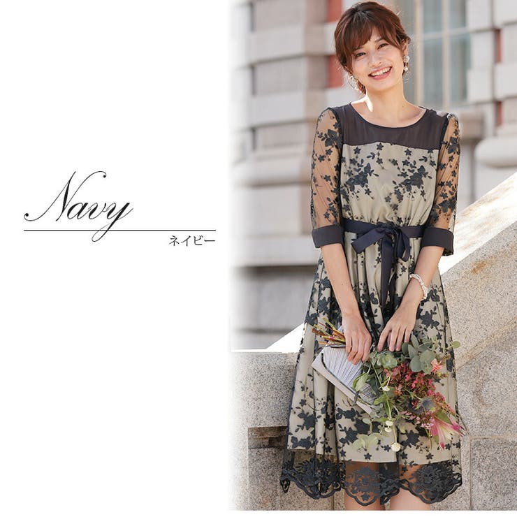 ワンピース結婚式パーティードレスフォーマルドレスドレスお呼ばれフォーマル大きいサイズ服装大人服ミセス他と被らない上品20代30代40代春夏秋冬二次会ファッション体型カバーレディースaライン50代袖あり袖付き袖総レースレース長袖