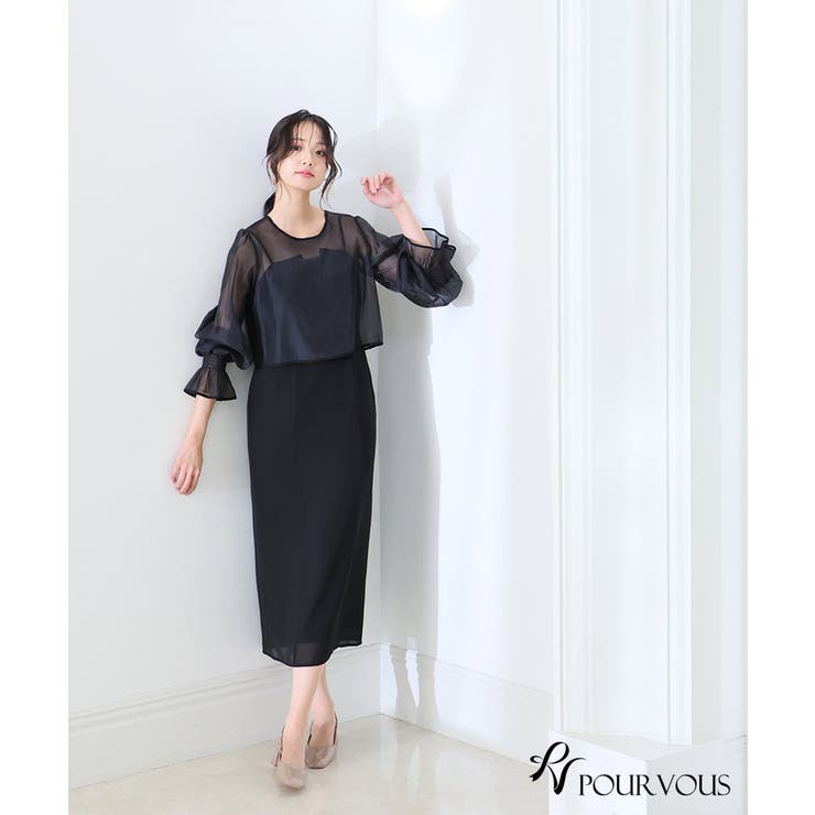 セットアップ ビスチェ パーティードレス[品番：PV000003557