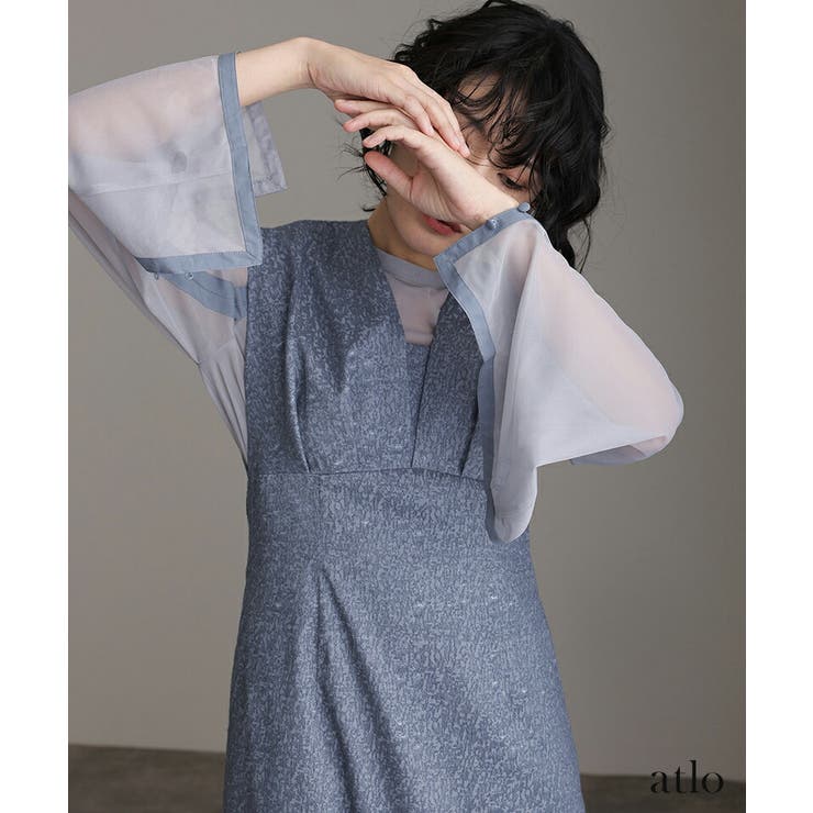 チュールインナー Vネックジレ ワンピース | PourVous | 詳細画像18 