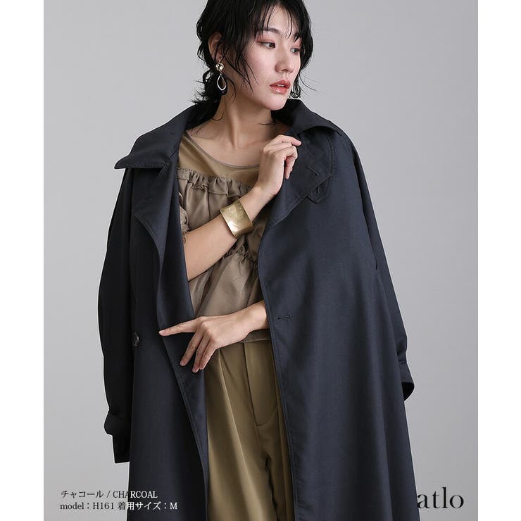 オーバーシルエット トレンチコート パーティードレス | PourVous | 詳細画像2 