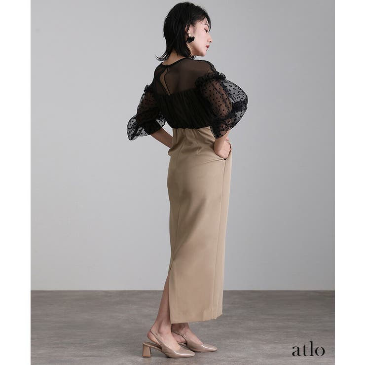 フロッキードット ビスチェ ワンピース | PourVous | 詳細画像10 