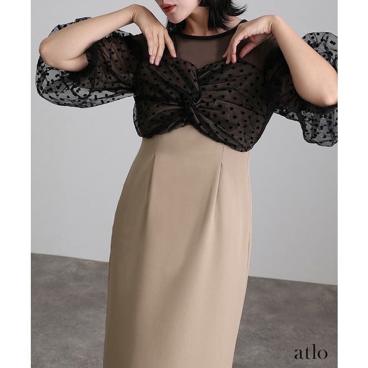 フロッキードット ビスチェ ワンピース | PourVous | 詳細画像12 