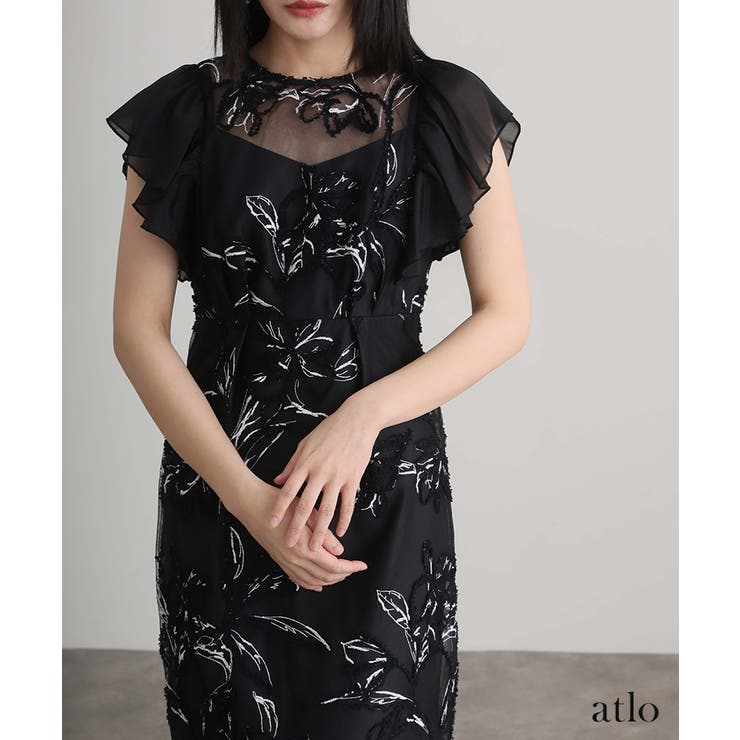 フェザー フラワー パーティードレス | PourVous | 詳細画像8 