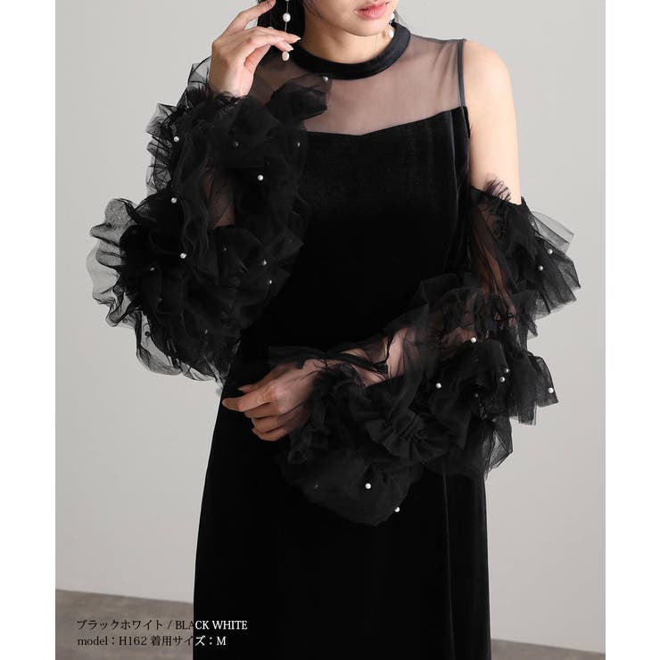 デタッチドスリーブ パーティードレス オケージョン | PourVous | 詳細画像5 