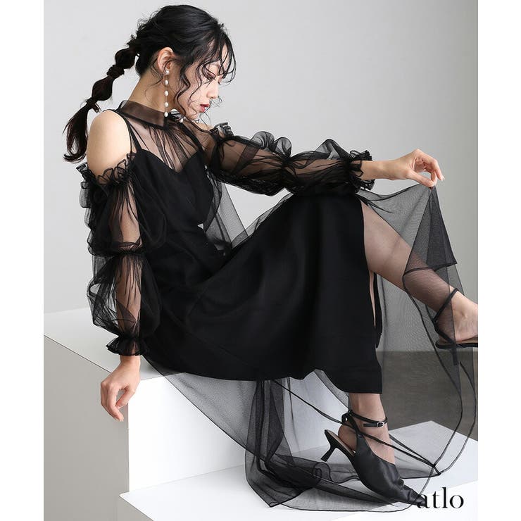 キャミワンピース チュール Aライン | PourVous | 詳細画像9 