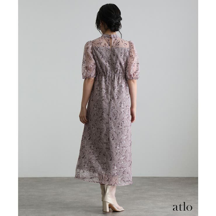 刺繍レース パフスリーブ ワンピース | PourVous | 詳細画像10 