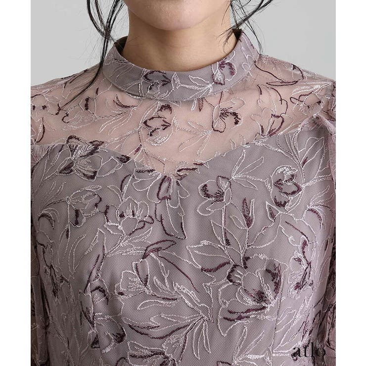 刺繍レース パフスリーブ ワンピース | PourVous | 詳細画像12 