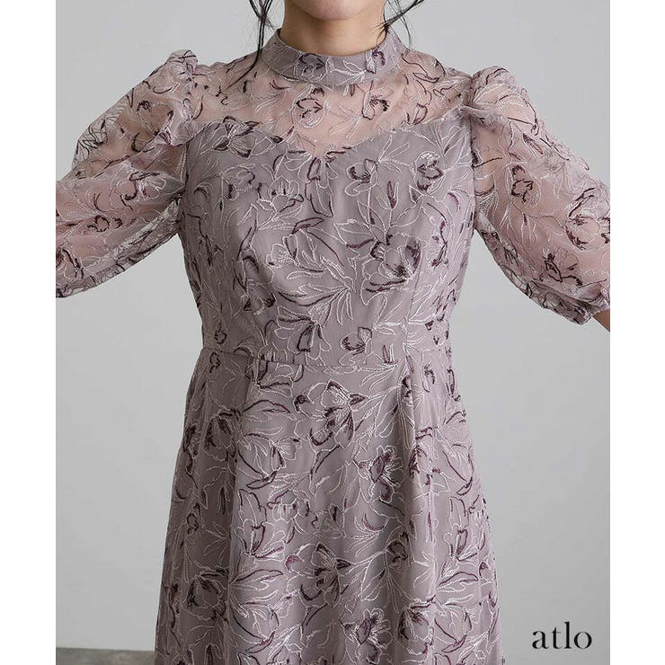 刺繍レース パフスリーブ ワンピース | PourVous | 詳細画像14 