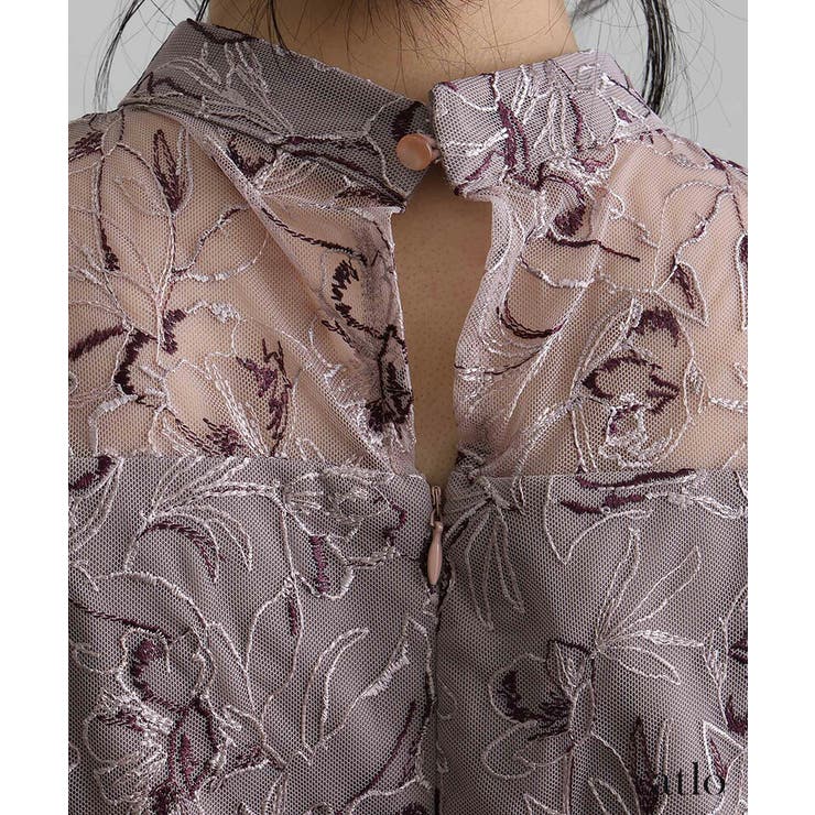 刺繍レース パフスリーブ ワンピース | PourVous | 詳細画像15 