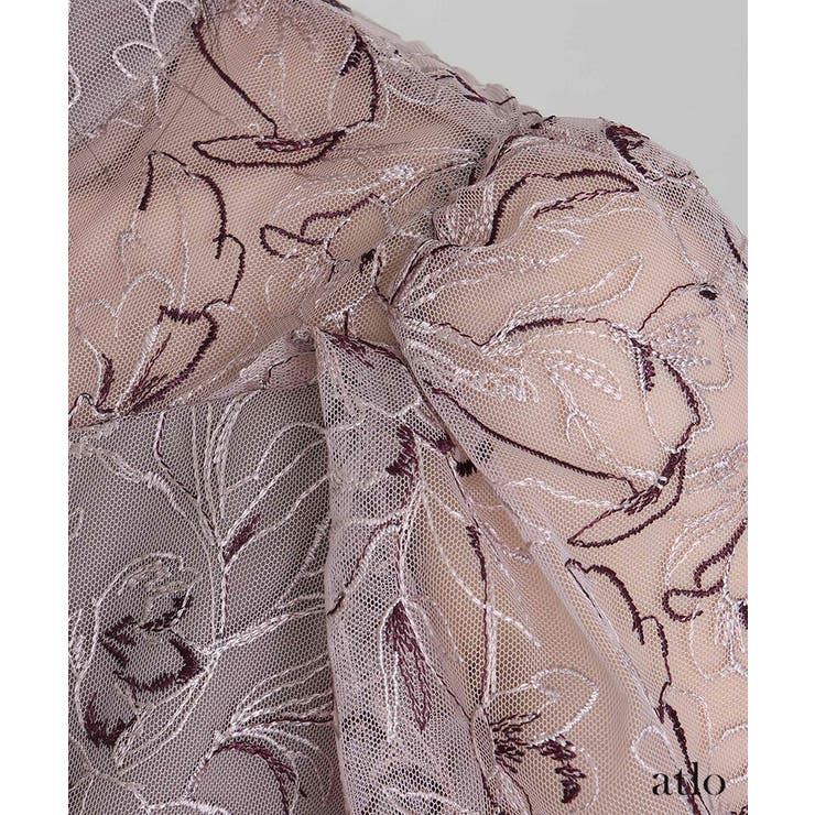 刺繍レース パフスリーブ ワンピース | PourVous | 詳細画像17 