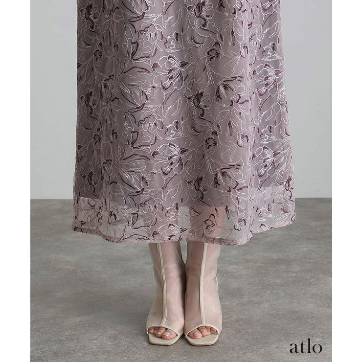 刺繍レース パフスリーブ ワンピース | PourVous | 詳細画像18 