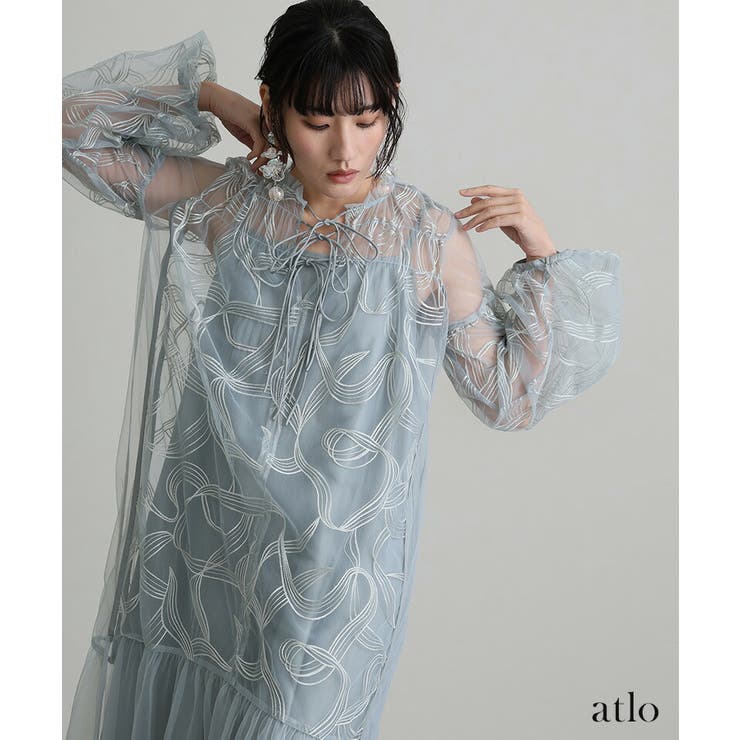 リボン ベルスリーブ エンブロイダリー | PourVous | 詳細画像16 