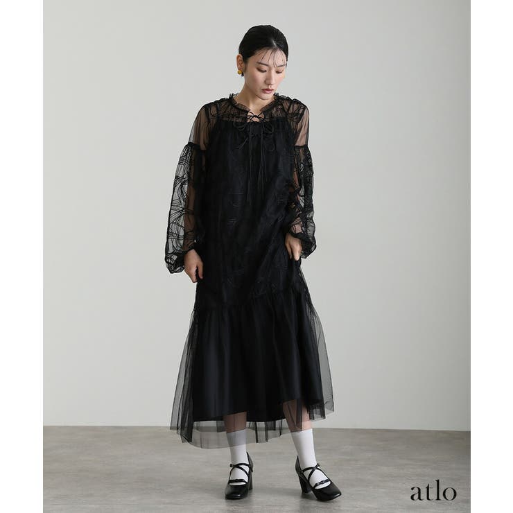 リボン ベルスリーブ エンブロイダリー | PourVous | 詳細画像9 