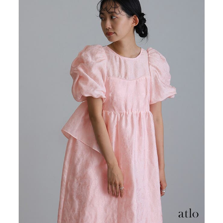 バブルスリーブ ジャガード ワンピース | PourVous | 詳細画像16 