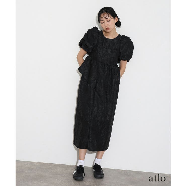 バブルスリーブ ジャガード ワンピース | PourVous | 詳細画像9 