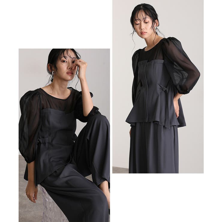 パンツドレス 結婚式 セットアップ[品番：PV000003646]｜PourVous