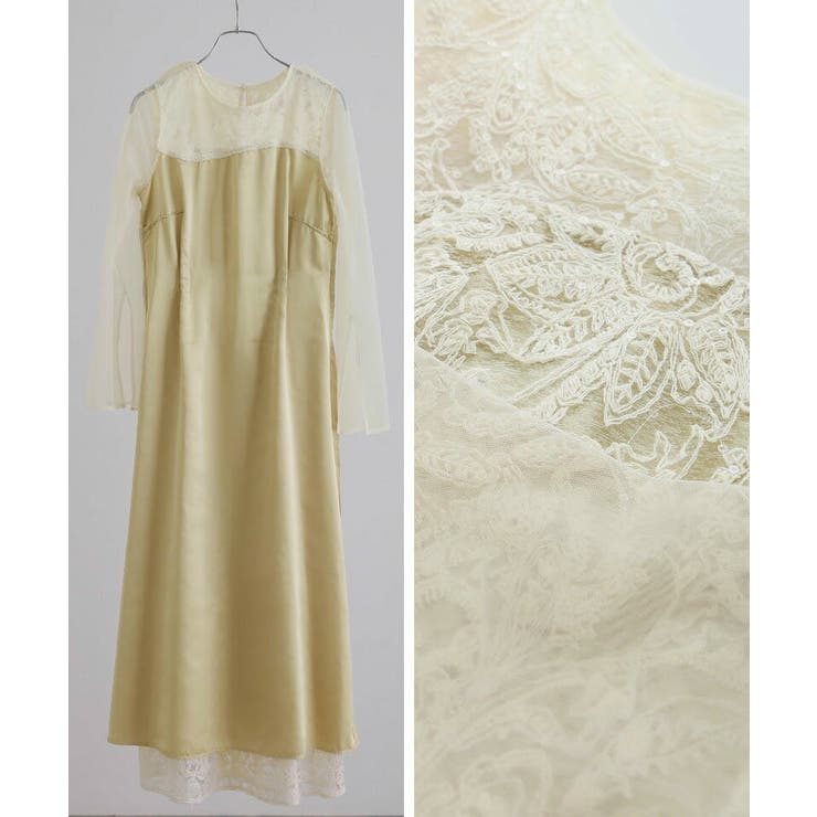 リーフエンブロイダリー バックデザイン パーティードレス | PourVous | 詳細画像20 