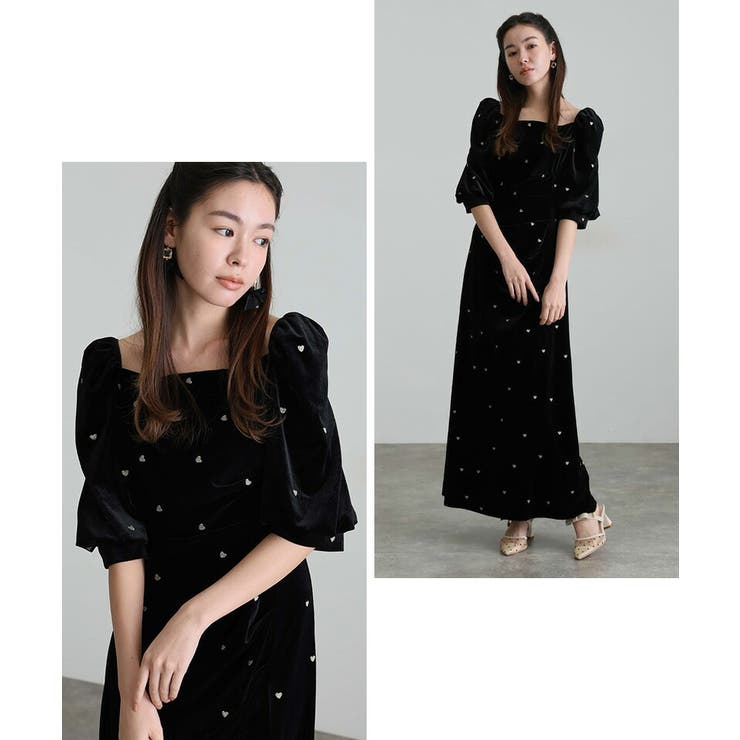 ハート ベロア ワンピース | PourVous | 詳細画像5 