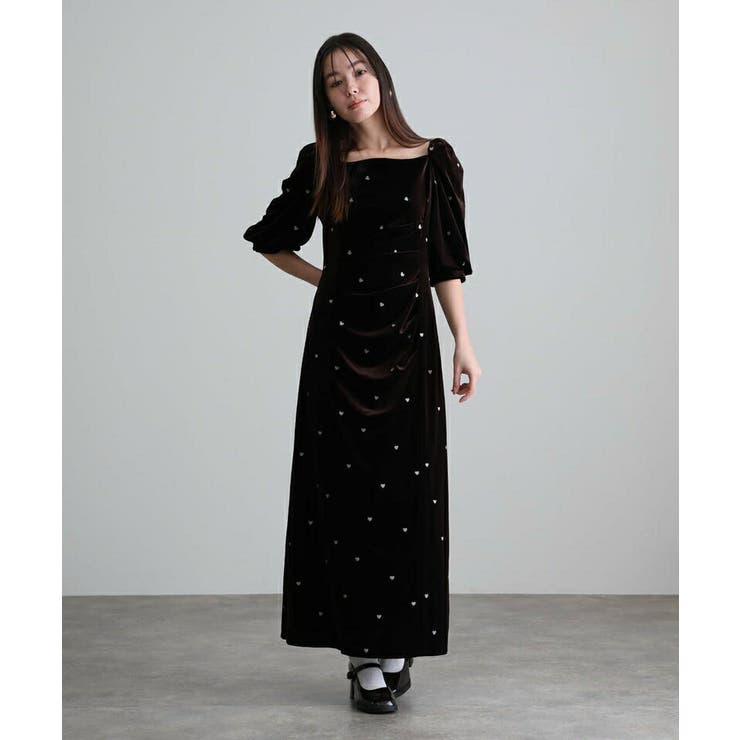 ハート ベロア ワンピース | PourVous | 詳細画像7 