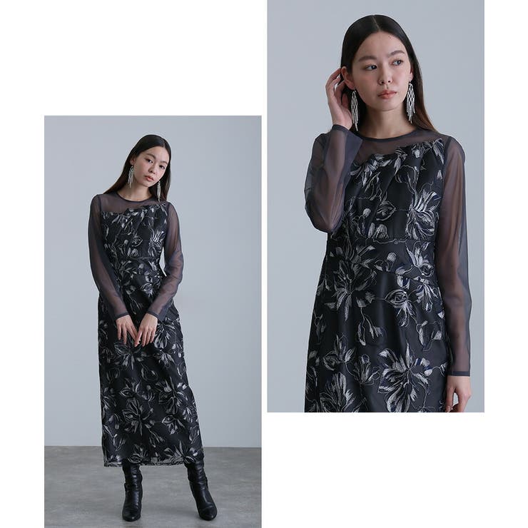 フロントプリーツ フラワー ワンピース | PourVous | 詳細画像20 