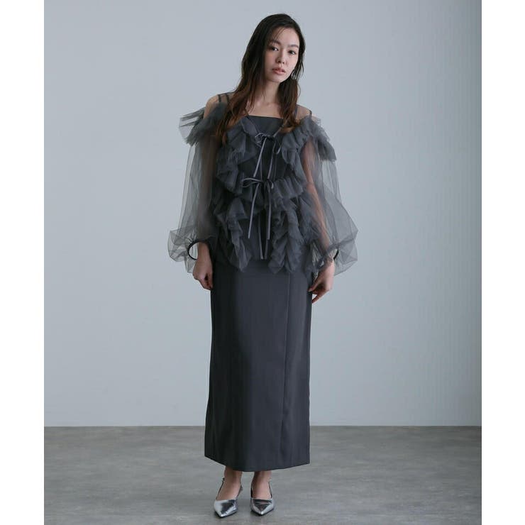 ジグザグ チュールドレス ワンピース | PourVous | 詳細画像12 