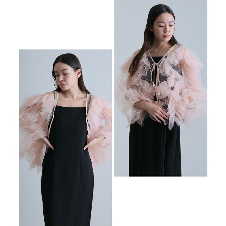 ジグザグ チュールドレス ワンピース | PourVous | 詳細画像7 