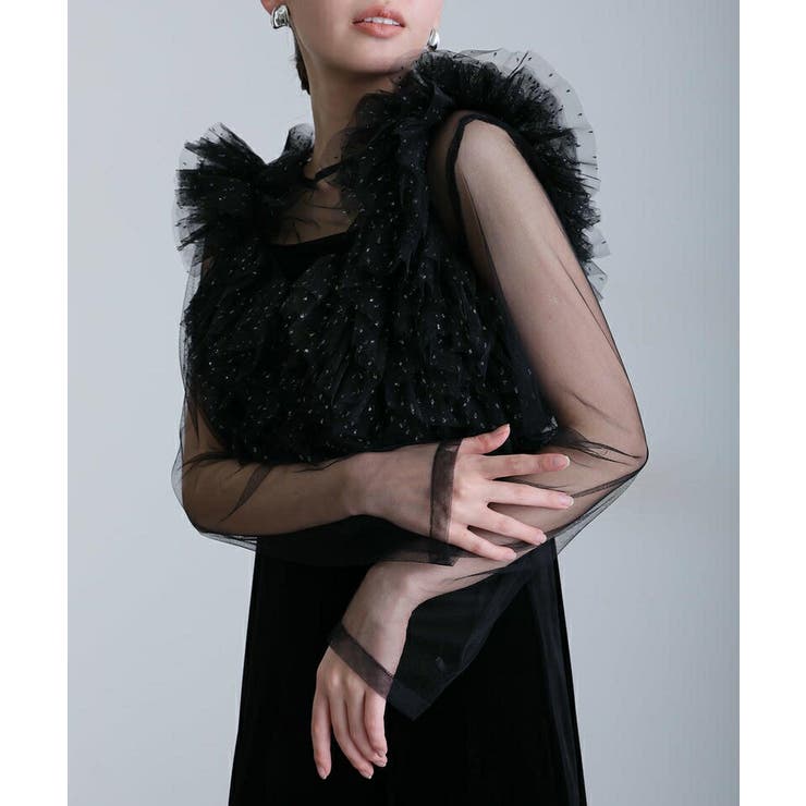 ラッフル レイヤー パーティードレス | PourVous | 詳細画像7 