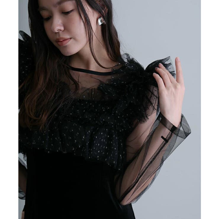 ラッフル レイヤー パーティードレス | PourVous | 詳細画像9 