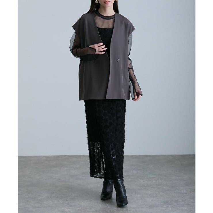 ローズレース ペンシルドレス ワンピース | PourVous | 詳細画像8 