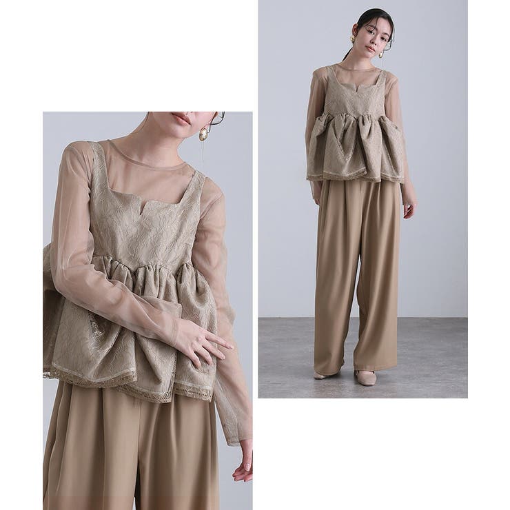 シアー ペプラム パンツ | PourVous | 詳細画像12 