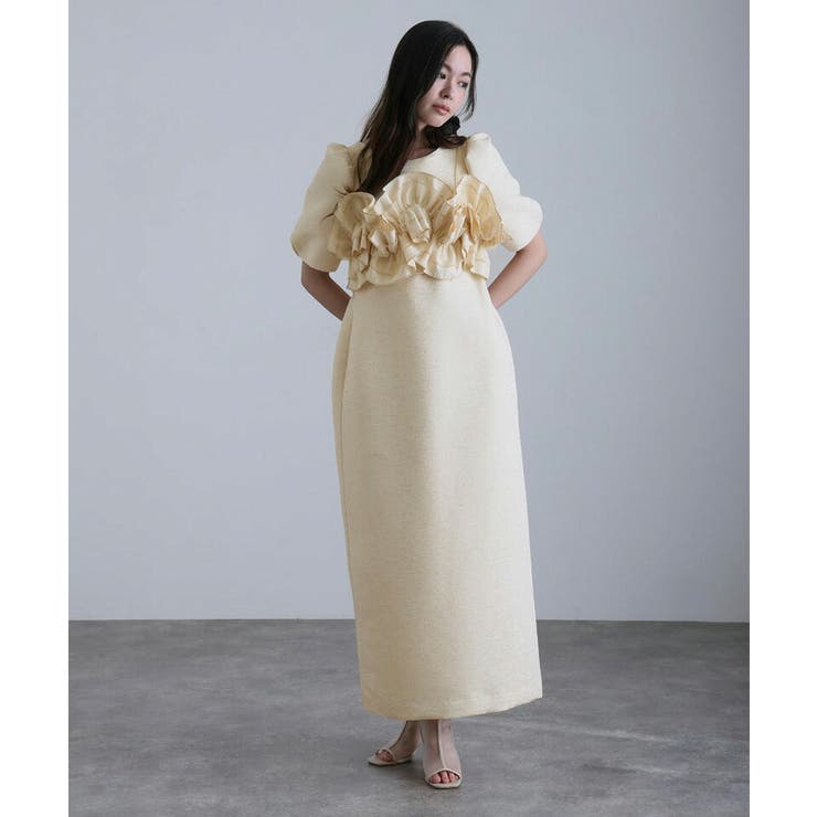 フリルビスチェ ジャカードドレス パーティードレス | PourVous | 詳細画像11 