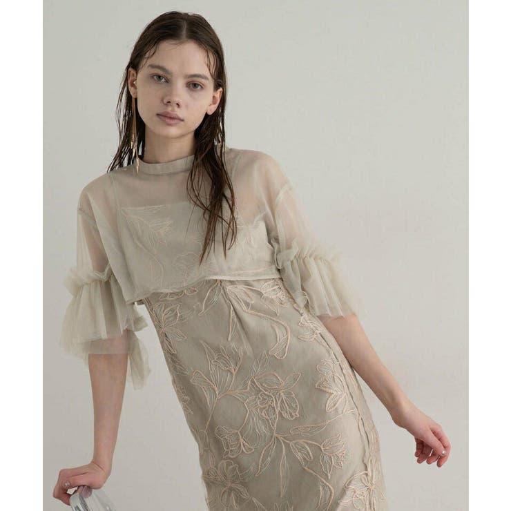 エンブロイダリー フリル パーティードレス | PourVous | 詳細画像15 