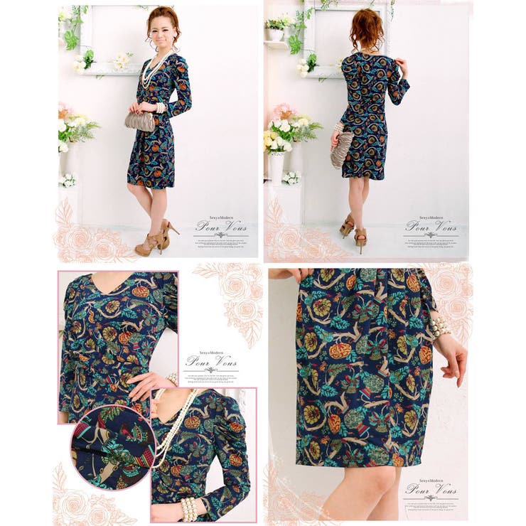 結婚式 ワンピース 花柄 品番 Pv Pourvous プールヴー のレディースファッション通販 Shoplist ショップリスト