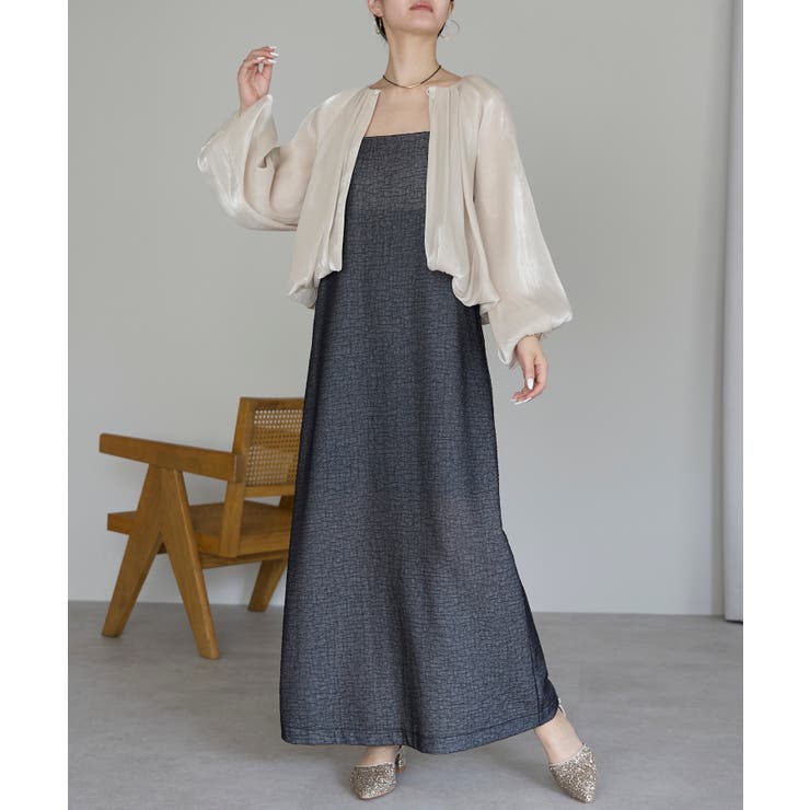 ラメ楊柳バルーンスリーブボレロ | PREFERIR | 詳細画像11 