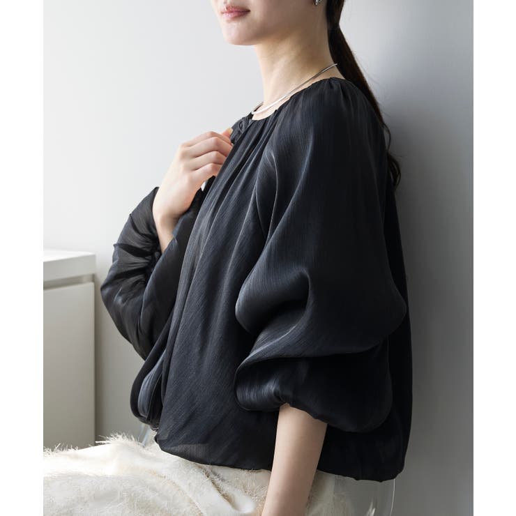 ラメ楊柳バルーンスリーブボレロ | PREFERIR | 詳細画像12 