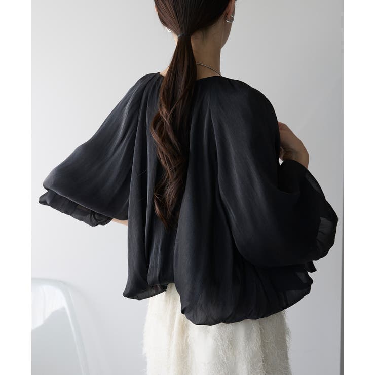 ラメ楊柳バルーンスリーブボレロ[品番：PSTW0000030]｜PREFERIR（プレ