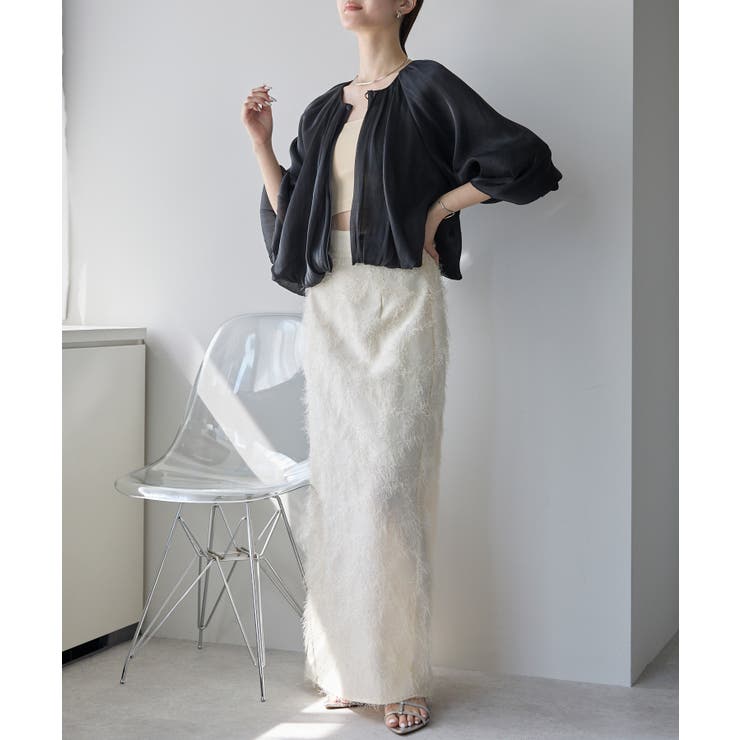 ラメ楊柳バルーンスリーブボレロ | PREFERIR | 詳細画像14 