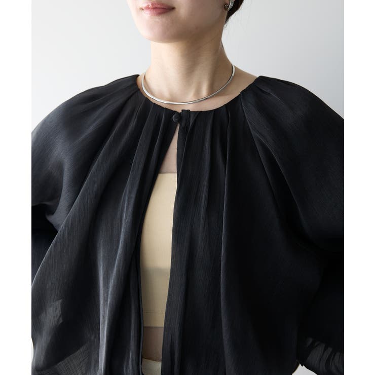 ラメ楊柳バルーンスリーブボレロ | PREFERIR | 詳細画像18 