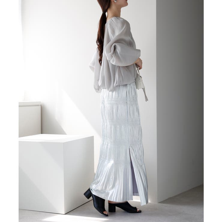 ラメ楊柳バルーンスリーブボレロ | PREFERIR | 詳細画像5 